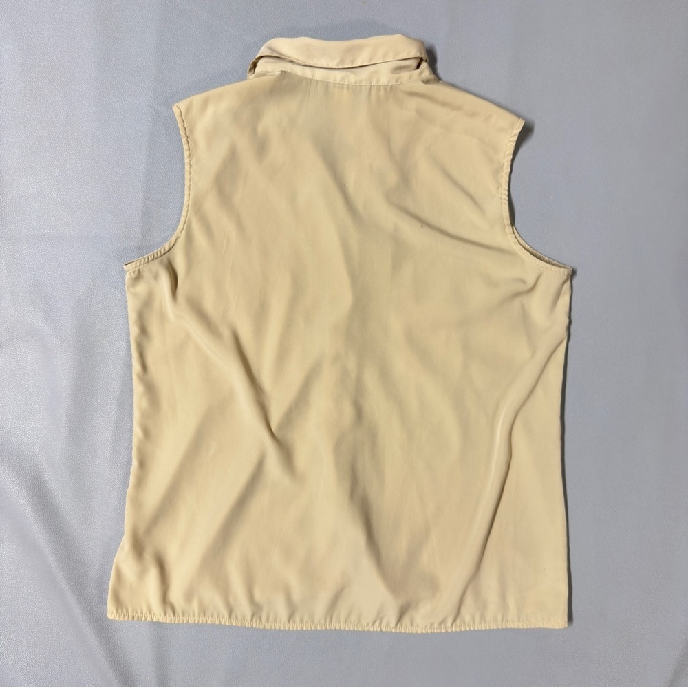 Notations Sleeveless Tan Button Front Blouse - Picture 4 of 6